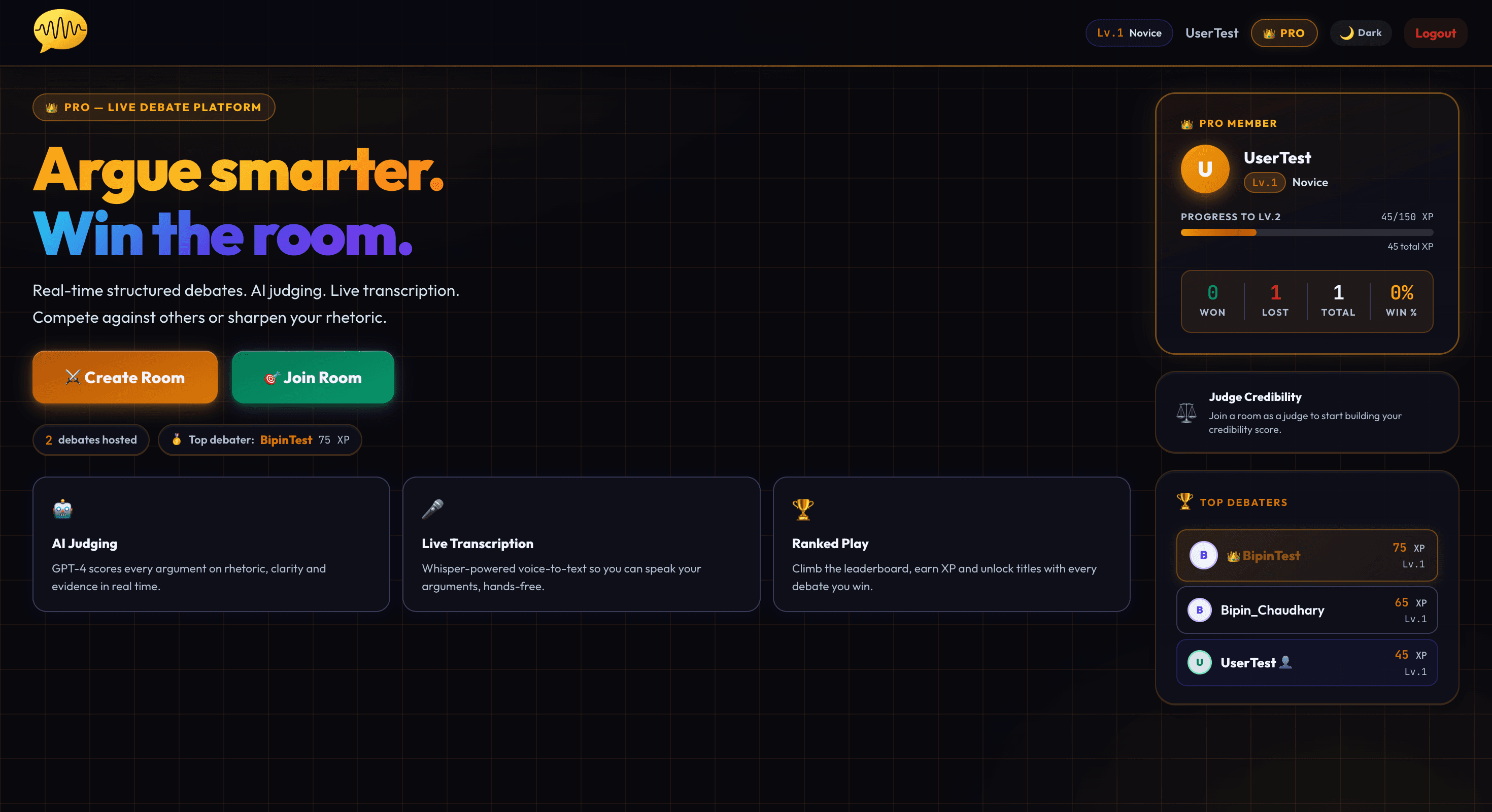 Argumint screenshot